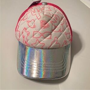 NWT Claire’s Baseball Cap Pink Glossy
